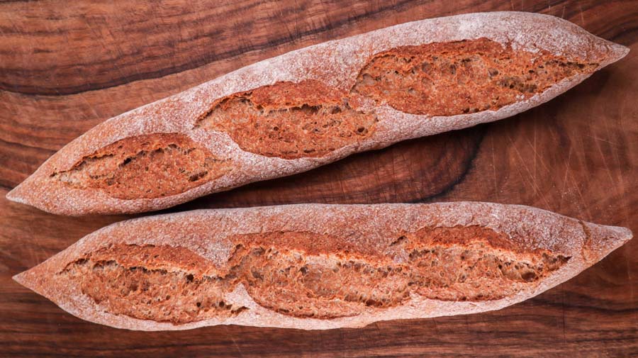 light wheat flour baguette, baked goods for cooking with bread